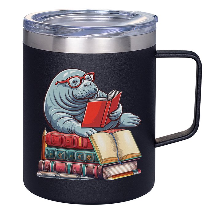 Reading Books Matching Bookworm Readers Librarian 12oz Stainless Steel Coffee Mug