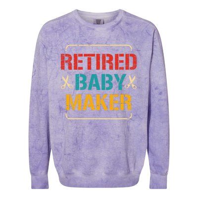 Retired Baby Maker Upcoming Vasectomy Post Vasectomy Colorblast Crewneck Sweatshirt