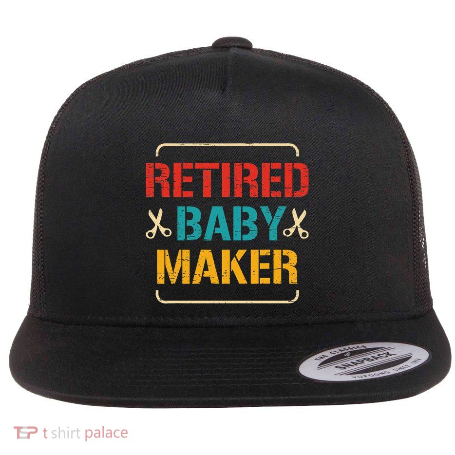 Retired Baby Maker Upcoming Vasectomy Post Vasectomy Flat Bill Trucker Hat