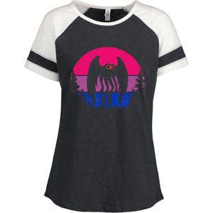 Retro Bi Mothman Bisexual Pride Point Pleasant Cryptid Enza Ladies Jersey Colorblock Tee