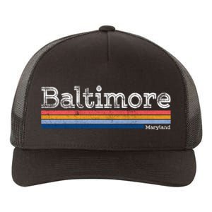 Retro Baltimore Maryland Yupoong Adult 5-Panel Trucker Hat