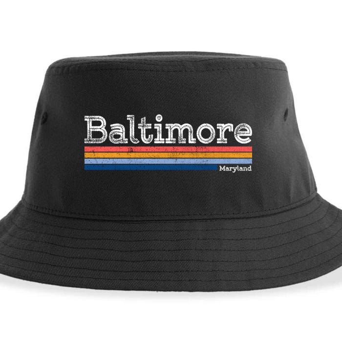 Retro Baltimore Maryland Sustainable Bucket Hat