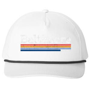 Retro Baltimore Maryland Snapback Five-Panel Rope Hat