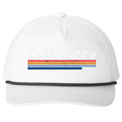 Retro Baltimore Maryland Snapback Five-Panel Rope Hat