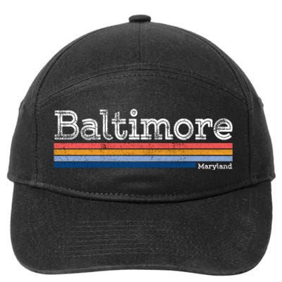 Retro Baltimore Maryland 7-Panel Snapback Hat