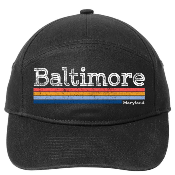 Retro Baltimore Maryland 7-Panel Snapback Hat