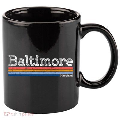 Retro Baltimore Maryland 11oz C Handle Ceramic Mug