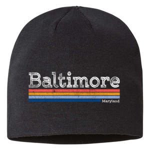 Retro Baltimore Maryland Sustainable Beanie