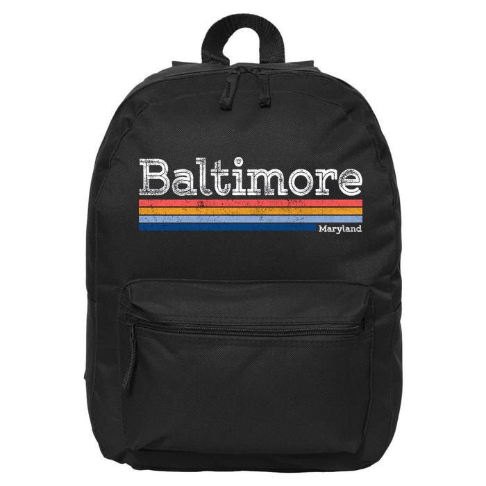 Retro Baltimore Maryland 16 in Basic Backpack