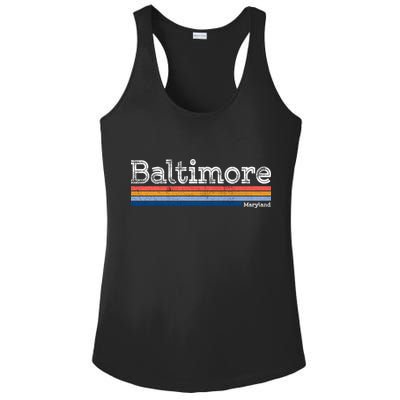Retro Baltimore Maryland Ladies PosiCharge Competitor Racerback Tank