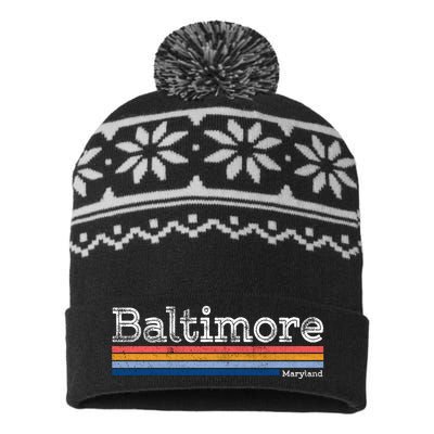 Retro Baltimore Maryland USA-Made Snowflake Beanie