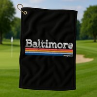 Retro Baltimore Maryland Golf Towel
