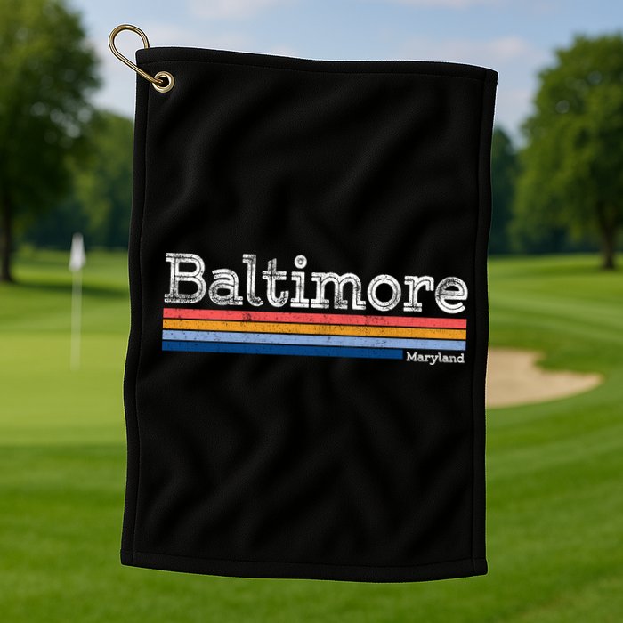 Retro Baltimore Maryland Golf Towel