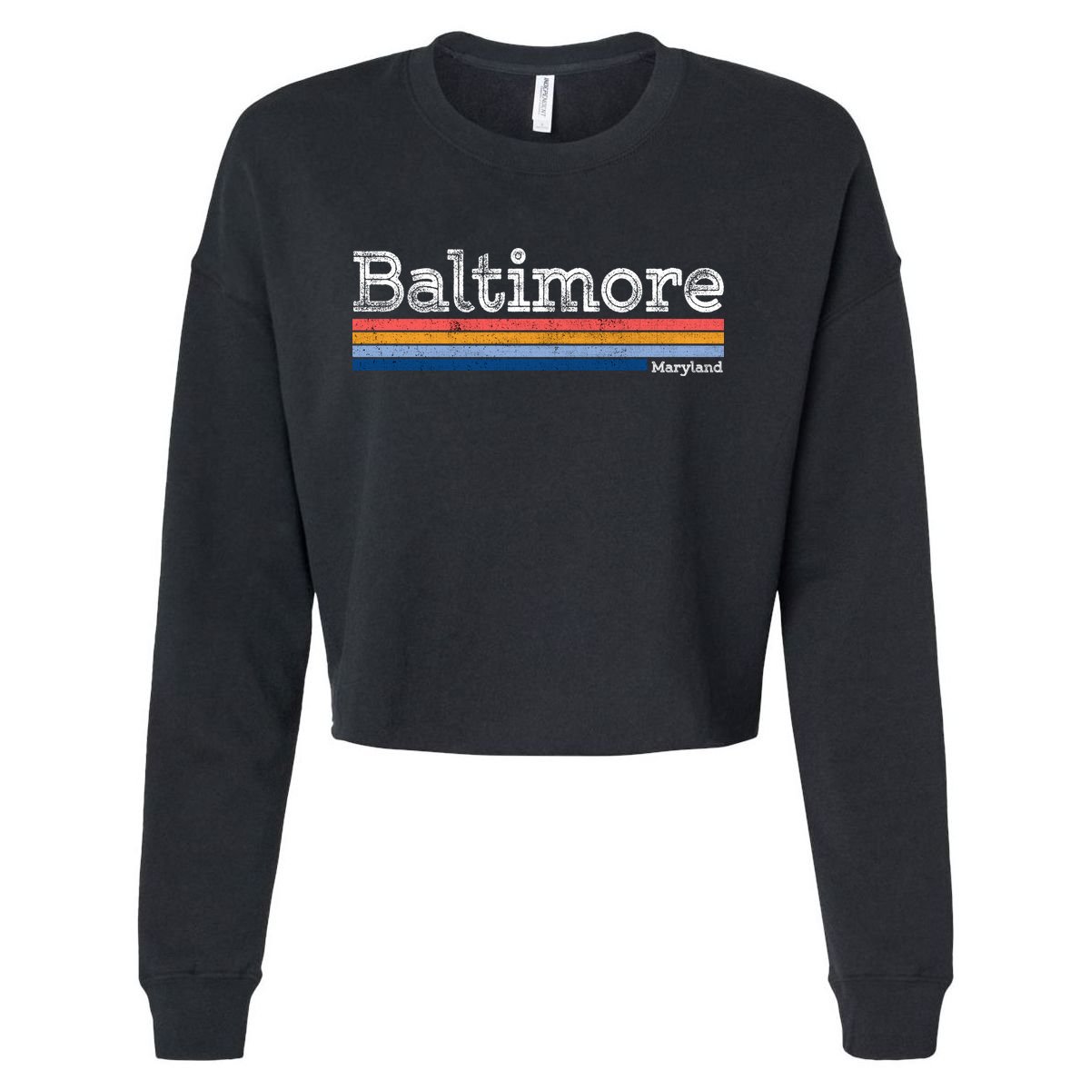 Retro Baltimore Maryland Cropped Pullover Crew