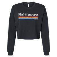 Retro Baltimore Maryland Cropped Pullover Crew