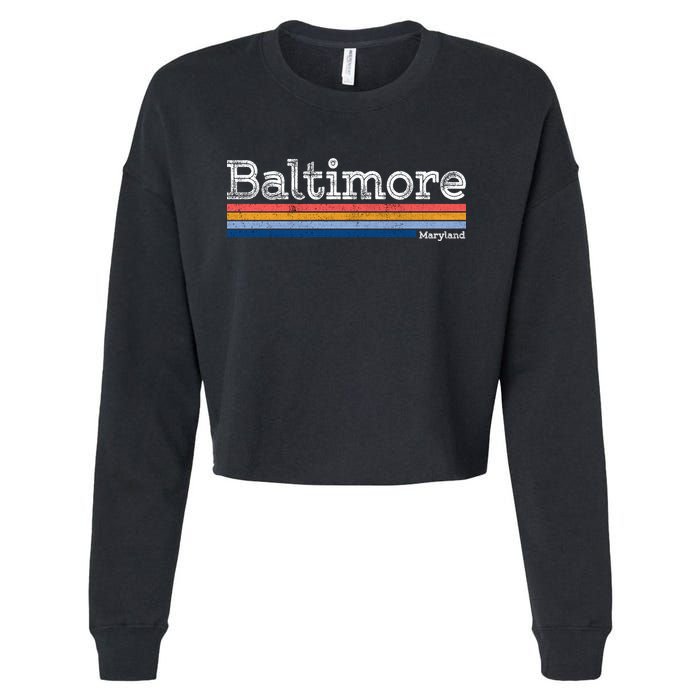 Retro Baltimore Maryland Cropped Pullover Crew