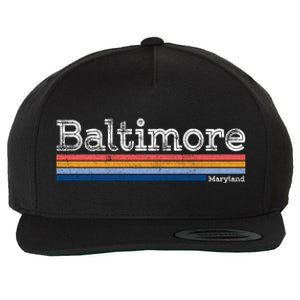 Retro Baltimore Maryland Wool Snapback Cap