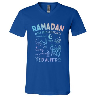 Ramadan Blessed Month Muslim Islamic Eid Al Fitr Gift V-Neck T-Shirt