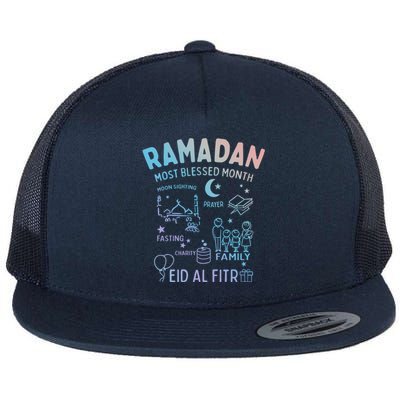 Ramadan Blessed Month Muslim Islamic Eid Al Fitr Gift Flat Bill Trucker Hat