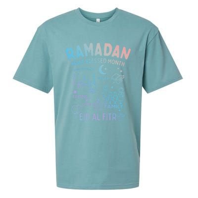 Ramadan Blessed Month Muslim Islamic Eid Al Fitr Gift Sueded Cloud Jersey T-Shirt