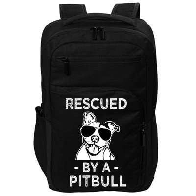 Rescued by my Pitbull Dog funny saying Impact Tech Backpack