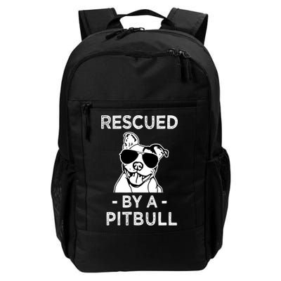 Rescued by my Pitbull Dog funny saying Backpack