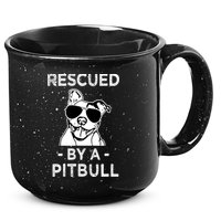 Rescued by my Pitbull Dog funny saying 15oz Campfire Ceramic Mug