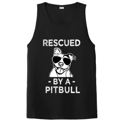 Rescued by my Pitbull Dog funny saying PosiCharge Competitor Tank
