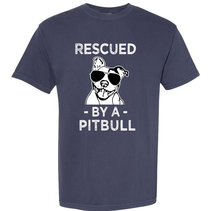 Rescued by my Pitbull Dog funny saying Garment-Dyed Heavyweight T-Shirt