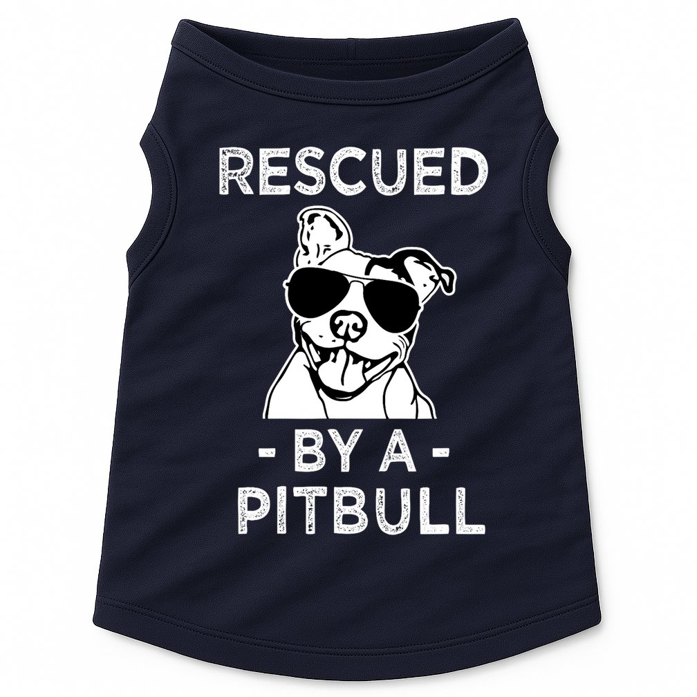 Rescued by my Pitbull Dog funny saying Doggie Tank