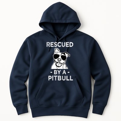 Rescued by my Pitbull Dog funny saying Hoodie