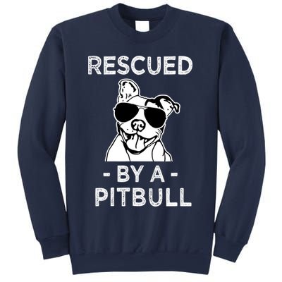 Rescued by my Pitbull Dog funny saying Sweatshirt