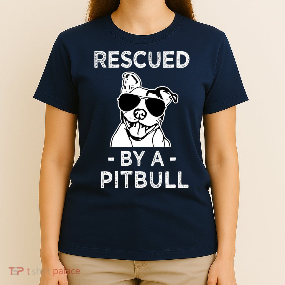 Rescued by my Pitbull Dog funny saying T-Shirt