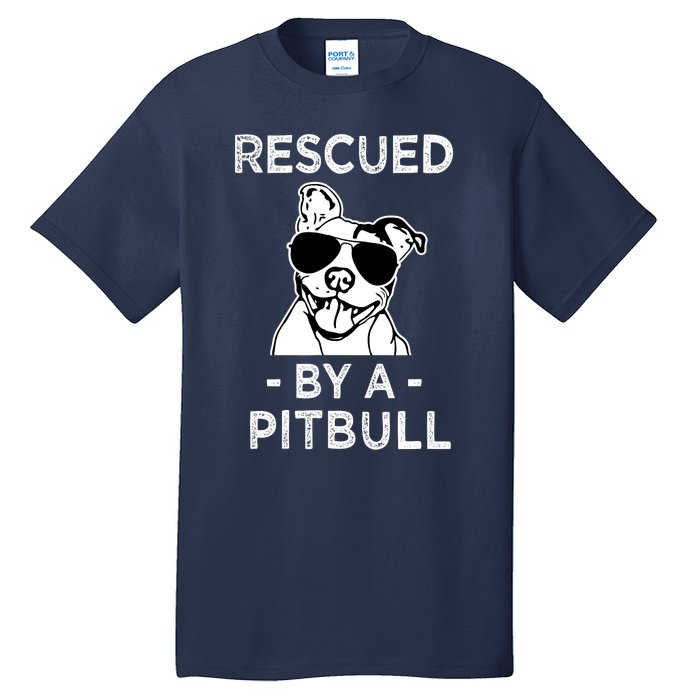 Rescued by my Pitbull Dog funny saying Tall T-Shirt