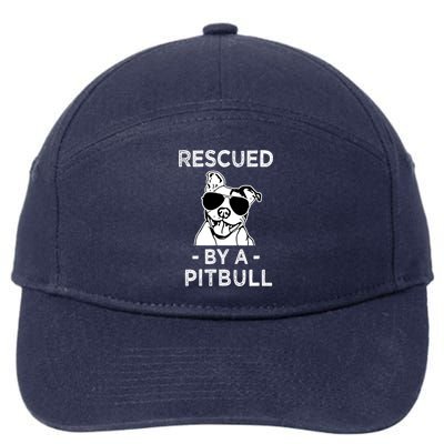Rescued by my Pitbull Dog funny saying 7-Panel Snapback Hat