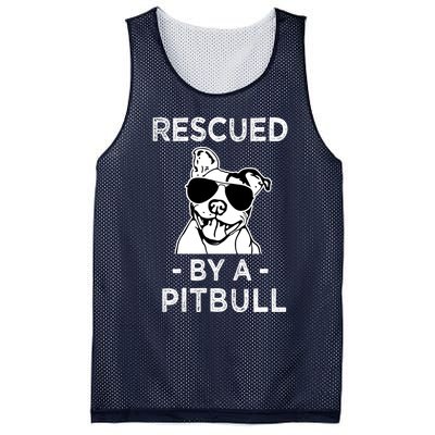 Rescued by my Pitbull Dog funny saying Mesh Reversible Basketball Jersey Tank