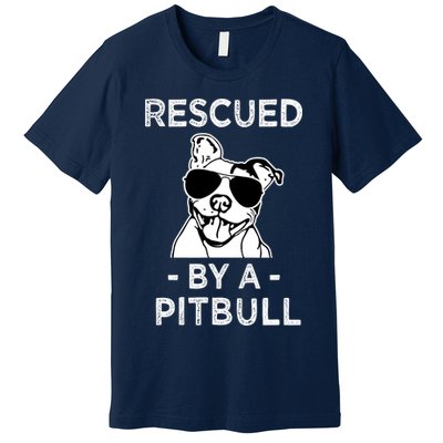 Rescued by my Pitbull Dog funny saying Premium T-Shirt