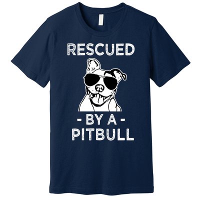 Rescued by my Pitbull Dog funny saying Premium T-Shirt