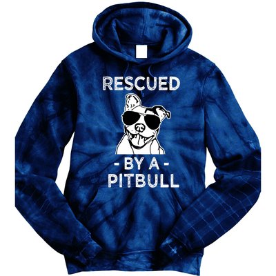 Rescued by my Pitbull Dog funny saying Tie Dye Hoodie