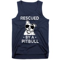 Rescued by my Pitbull Dog funny saying Tank Top