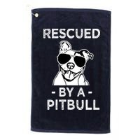 Rescued by my Pitbull Dog funny saying Golf Towel