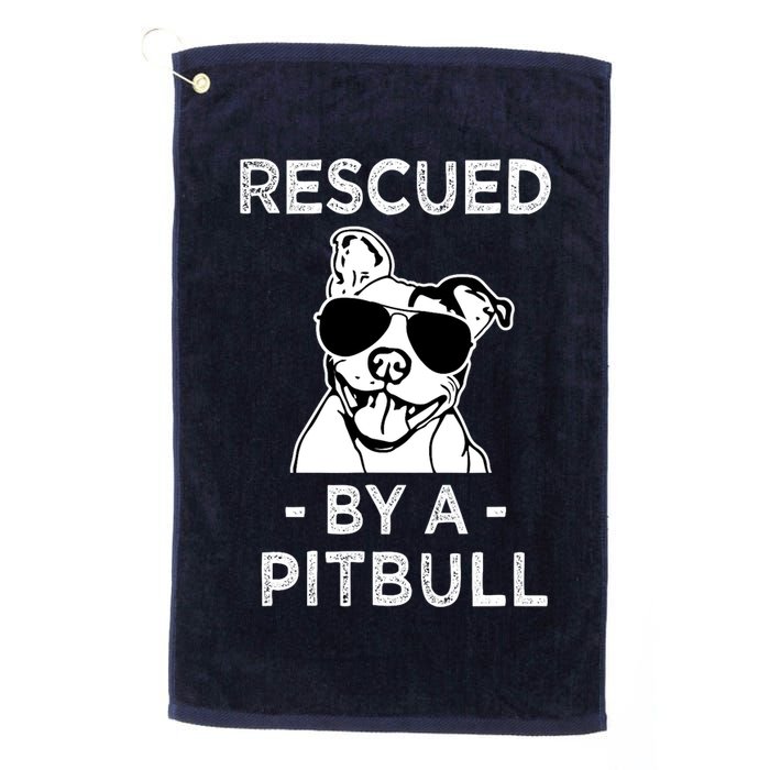 Rescued by my Pitbull Dog funny saying Golf Towel