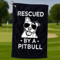 Rescued by my Pitbull Dog funny saying Golf Towel