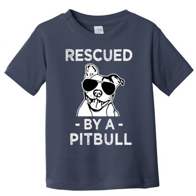 Rescued by my Pitbull Dog funny saying Toddler T-Shirt