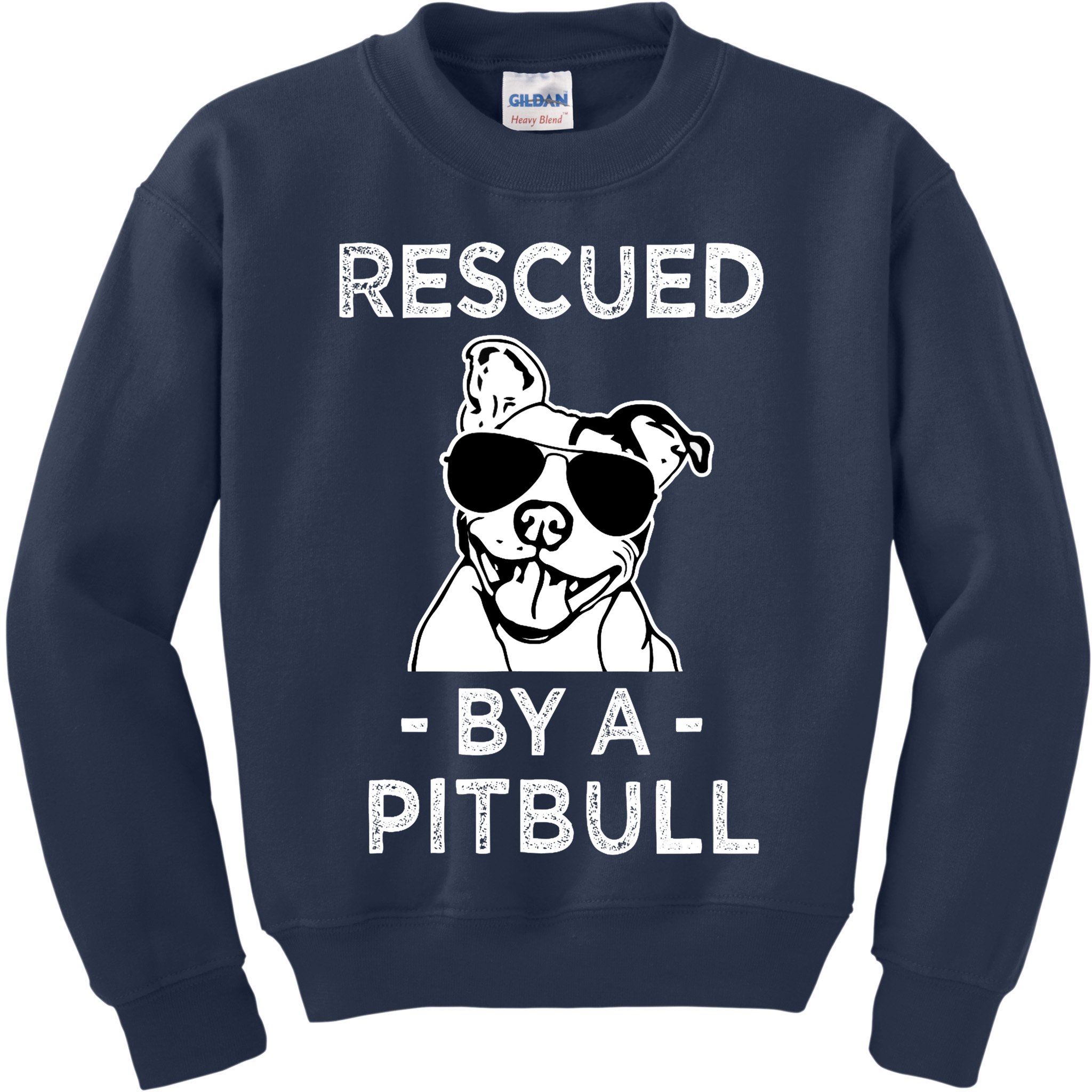 Rescued by my Pitbull Dog funny saying Kids Sweatshirt