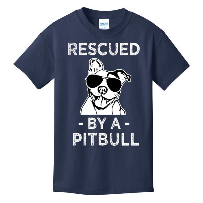 Rescued by my Pitbull Dog funny saying Kids T-Shirt