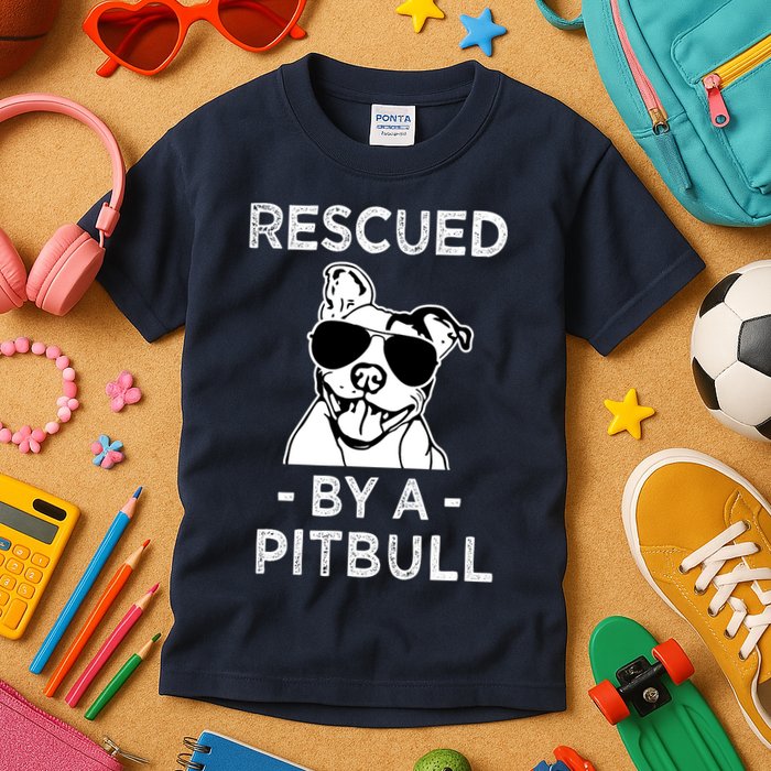 Rescued by my Pitbull Dog funny saying Kids T-Shirt