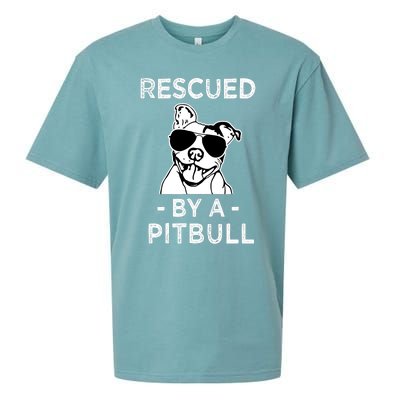 Rescued by my Pitbull Dog funny saying Sueded Cloud Jersey T-Shirt