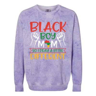 Religious Black Mom So I Pray A Little Different Gift Colorblast Crewneck Sweatshirt