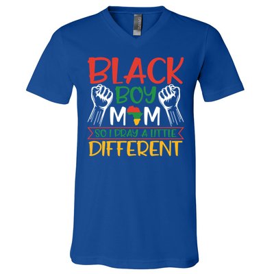 Religious Black Mom So I Pray A Little Different Gift V-Neck T-Shirt